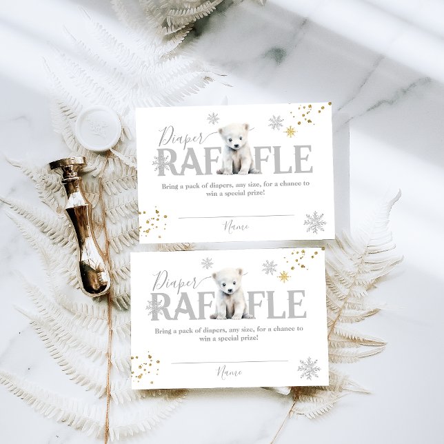 Winter Modernes Bärenneutrales Baby-Duschdieger Begleitkarte (Von Creator hochgeladen)