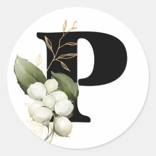 Winter MONOGRAM Bulgarisches kyrillisches Alphabet Runder Aufkleber