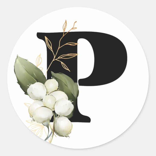 Winter MONOGRAM Bulgarisches kyrillisches Alphabet Runder Aufkleber (Vorderseite)