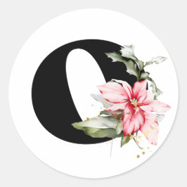 Winter MONOGRAM Bulgarisches kyrillisches Alphabet Runder Aufkleber