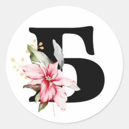 Winter MONOGRAM Bulgarisches kyrillisches Alphabet Runder Aufkleber