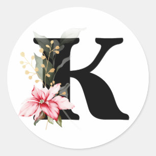 Winter MONOGRAM Bulgarisches kyrillisches Alphabet Runder Aufkleber