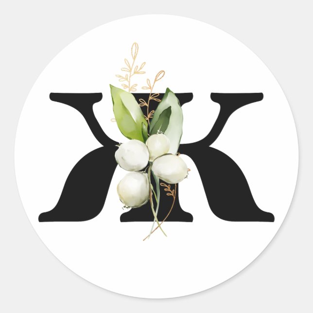 Winter MONOGRAM Bulgarisches kyrillisches Alphabet Runder Aufkleber (Vorderseite)