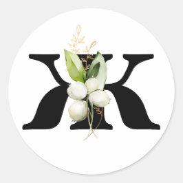 Winter MONOGRAM Bulgarisches kyrillisches Alphabet Runder Aufkleber