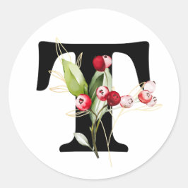 Winter MONOGRAM Bulgarisches kyrillisches Alphabet Runder Aufkleber