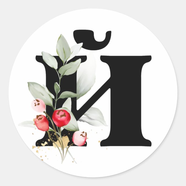 Winter MONOGRAM Bulgarisches kyrillisches Alphabet Runder Aufkleber (Vorderseite)