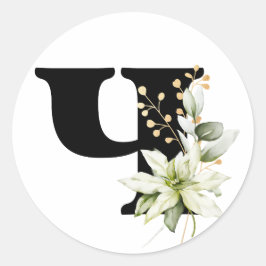 Winter MONOGRAM Bulgarisches kyrillisches Alphabet Runder Aufkleber