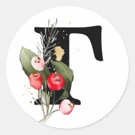 Winter MONOGRAM Bulgarisches kyrillisches Alphabet Runder Aufkleber