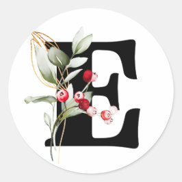 Winter MONOGRAM Bulgarisches kyrillisches Alphabet Runder Aufkleber