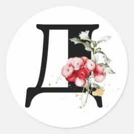 Winter MONOGRAM Bulgarisches kyrillisches Alphabet Runder Aufkleber