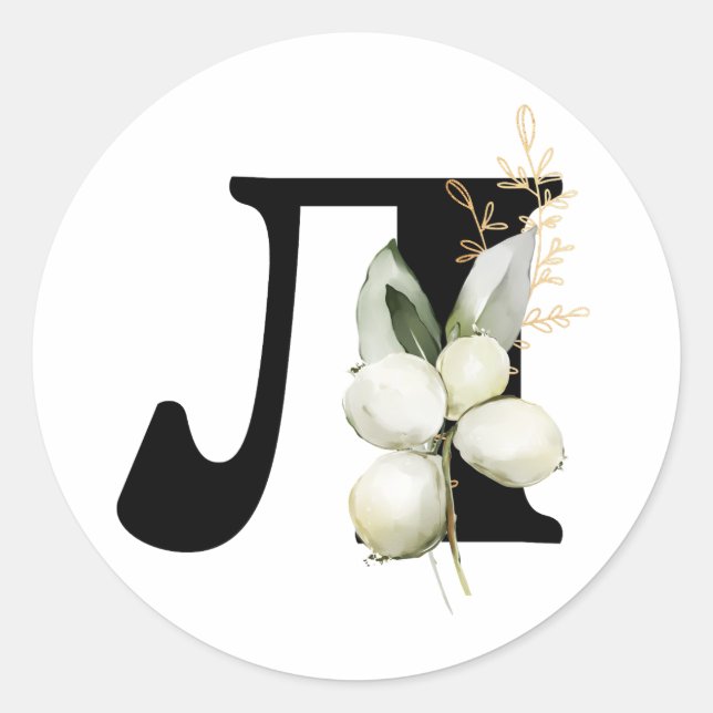 Winter MONOGRAM Bulgarisches kyrillisches Alphabet Runder Aufkleber (Vorderseite)