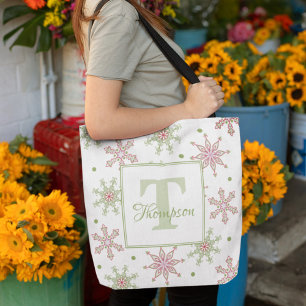 Winter Monogram Snowflake Moderner Urlaub Stilvoll