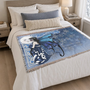 Winter Moon Fairy Blue Decke