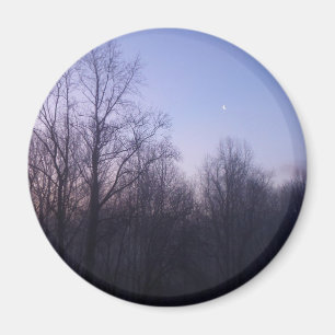 Winter Moon Morning Landschaftsfotografie Magnet