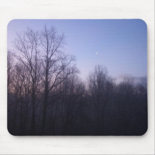Winter Moon Morning Landschaftsfotografie Mousepad