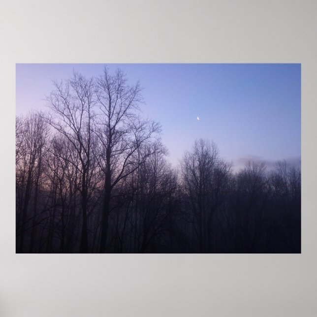 Winter Moon Morning Landschaftsfotografie Poster (Vorne)