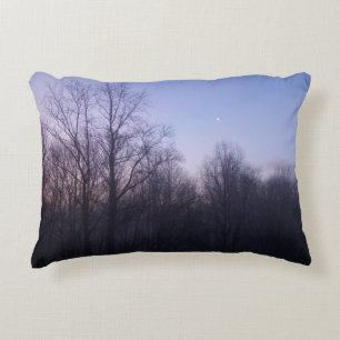Winter Moon Morning Landschaftsfotografie Zierkissen