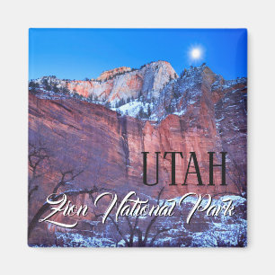Winter Moon Zion Nationalpark Utah Magnet
