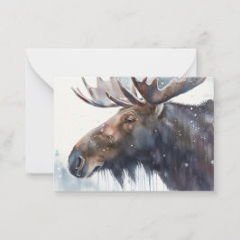 Winter Moose Mitteilungskarte