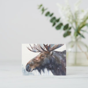 Winter Moose Mitteilungskarte