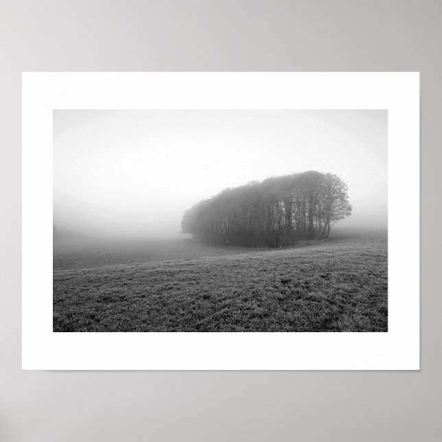 Winter Morning Mist: Cheshire, England Poster (Vorne)