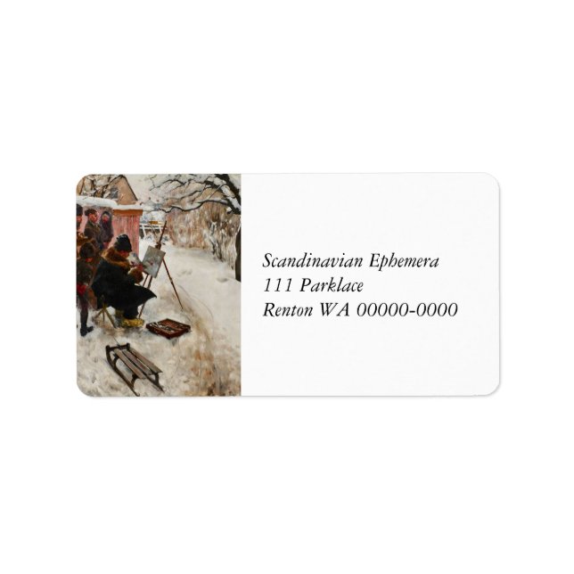 Winter Motif Åsögatan Adressaufkleber (Vorne)