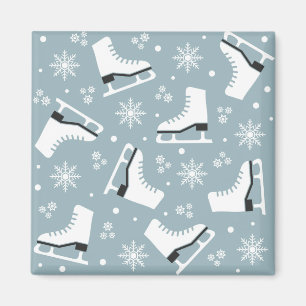 Winter-Motivbild mit Eis-Skaten Magnet