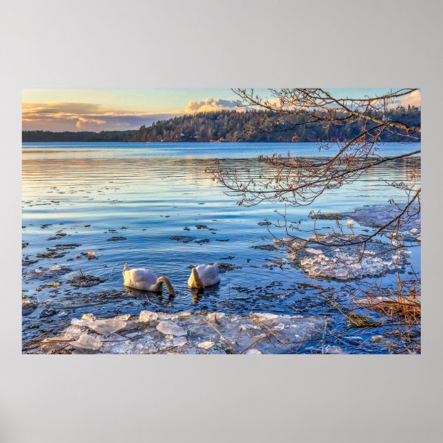 Winter Mountain 4k Wallpaper Einfache Landschaft F Poster (Vorne)