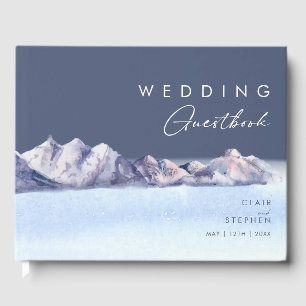Winter Mountain Abend Wedding Guest Book Gästebuch