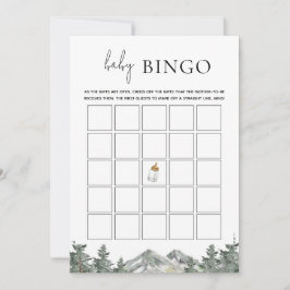 Winter Mountain Baby Shower Bingo Spielkarten Einladung