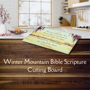 Winter Mountain Bibel Bibel Bibel Cutting Board Schneidebrett