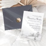 Winter Mountain Forest Nuestra Boda Wedding Einladung<br><div class="desc">Dieses Winterwald nuestra boda Hochzeitsangebot ist perfekt für eine Hochzeit in Urlaubsort. Das Design besticht durch einen handbemalten Wald auf Hügeln und Bergen in einer idyllischen Winterlandschaft.</div>