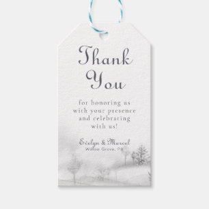 Winter Mountain Forest Wedding Danke Geschenkanhänger