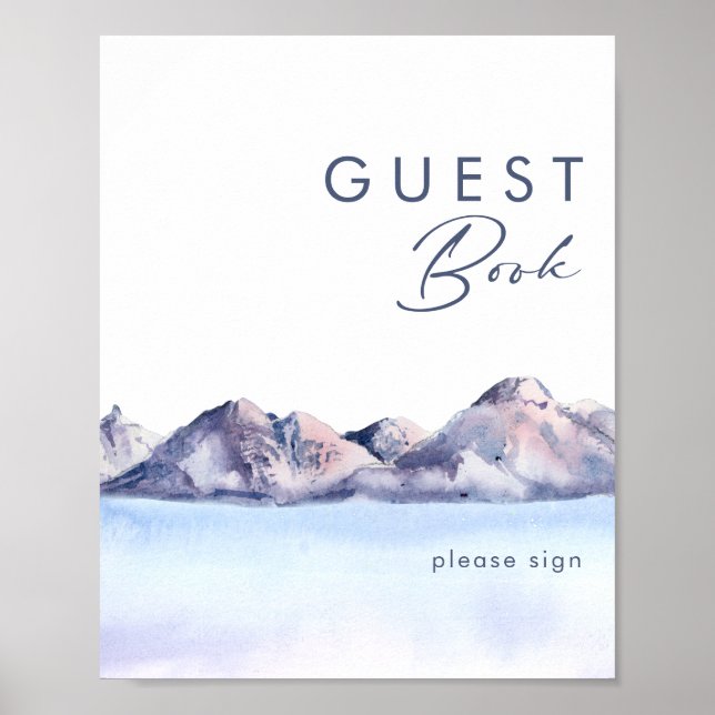 Winter Mountain Guest Book Sign Poster (Vorne)