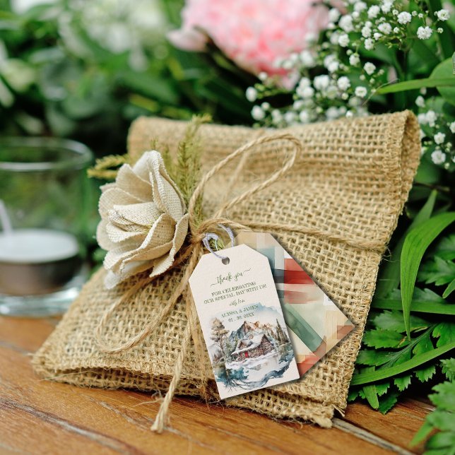 Winter Mountain Lodge - Geschenk-Tag Geschenkanhänger (Von Creator hochgeladen)