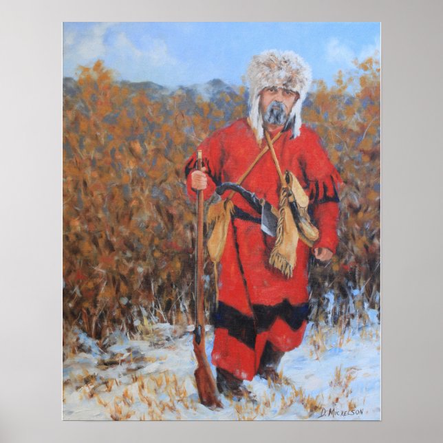 WInter Mountain Man Fine Art Poster (Vorne)