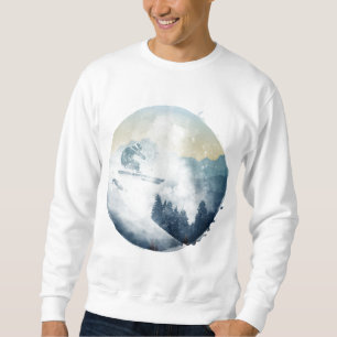 Winter-Mountain-Skihang, Herren-Sweatshirt Sweatshirt