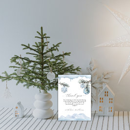 Winter Mountain Snowflake Ornament Baby Shower Dankeskarte