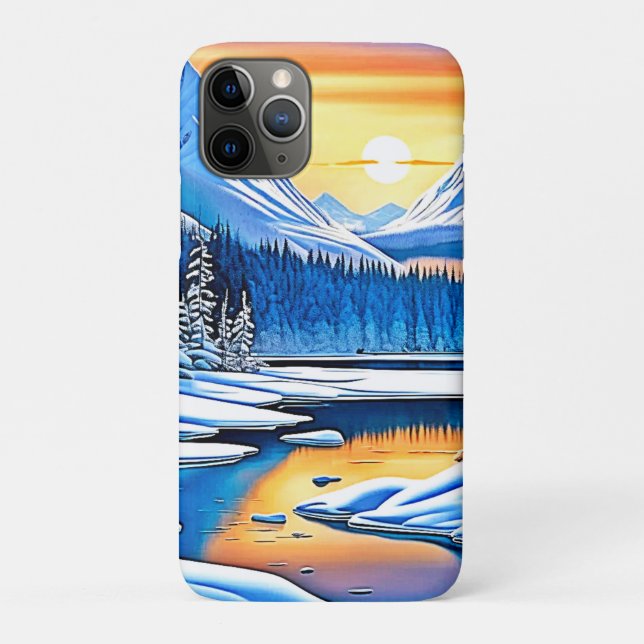 Winter Mountain Sunset Glow Case-Mate iPhone Hülle (Rückseite)