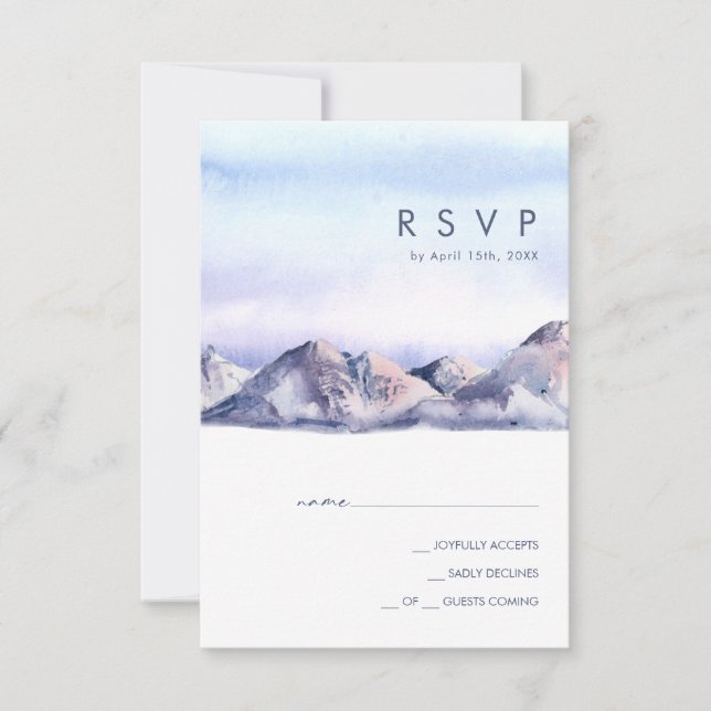 Winter Mountain Sunset RSVP Card (Vorderseite)