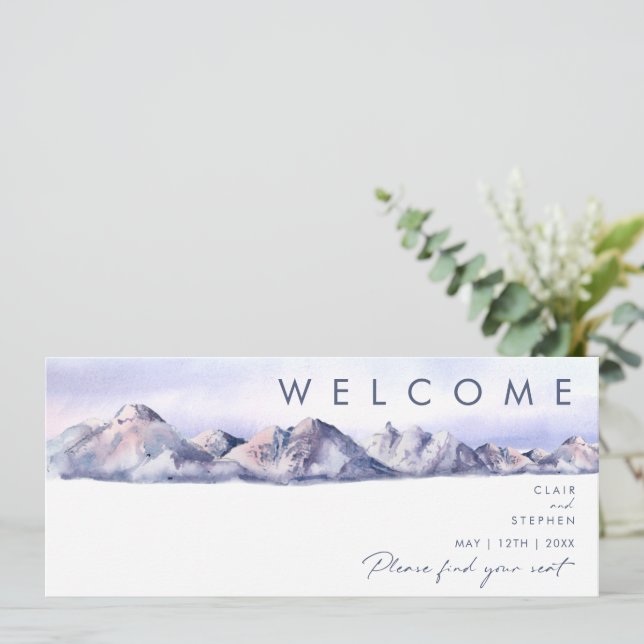 Winter Mountain Sunset Seating Chart Header (Stehend Vorderseite)