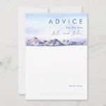 Winter Mountain Sunset Wedding Advice Card Hinweiskarte<br><div class="desc">Diese Winter Mountain Sunset Hochzeitsratenkarte ist genau das, was Sie gesucht haben, um Ihre einfache rustikale Trauung zu beenden. Das Wasser ist in Rosa und Blau Pastellfarben gehalten, die sich wunderbar in die Marine und in die Blüte einfügt. Die Highlights sind die perfekte Kombination für einen Abend-Sonnenuntergang in der Natur....</div>