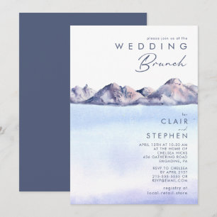 Winter Mountain Wedding Brunch Einladung