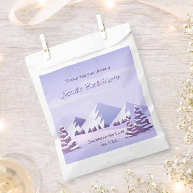 Winter Mountains Bachelorette Weekend Favor Bag Geschenktütchen (Ausgeschnitten)