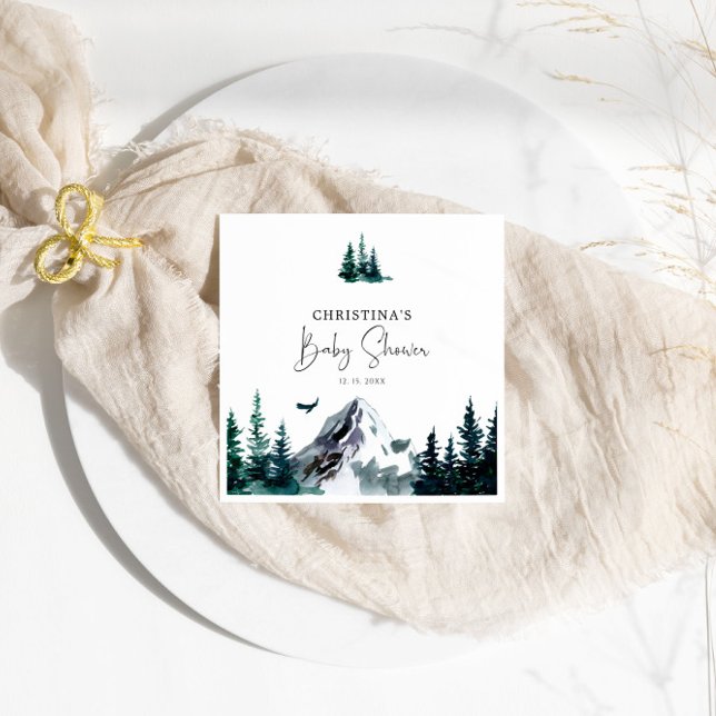 Winter Mountains Kinderdusche Napkins Serviette (Von Creator hochgeladen)