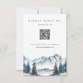 Winter Mountains Pine Tree Hochzeit RSVP