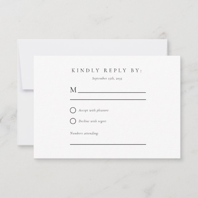 Winter Mountains Pine Tree Hochzeit RSVP Karte (Vorderseite)