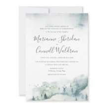 Winter Mystère II Formal Script Wedding Einladung