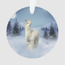 Winter-Nachtalpaka-Weihnachtsverzierung Ornament