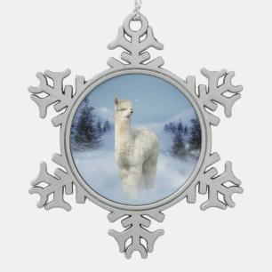 Winter-Nachtalpaka-Zinn-Schneeflocke-Verzierung Schneeflocken Zinn-Ornament